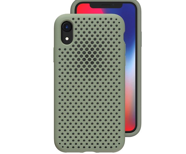 AndMesh-iPhone XR dot soft anti-collision protective cover - mud green  (4571384958950