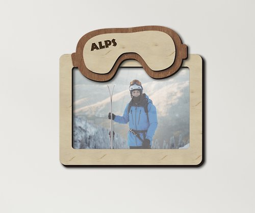 Mr.Carpenter Store Personalized ski mask picture frame Skiing goggles wall decor Custom size