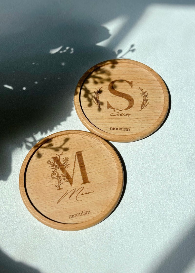 moonism 客製化櫸木雕刻杯墊 / 飾物碟 - 擺飾/家飾品 - 木頭 