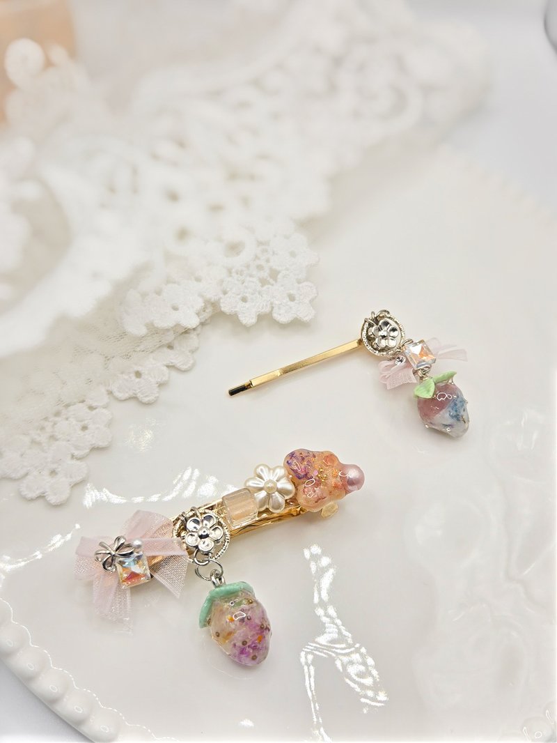 果香豐收 草莓系列 一字髮夾彈簧髮夾  | 植椛。飾 小眾設計品牌 - 髮夾/髮圈 - 樹脂 多色