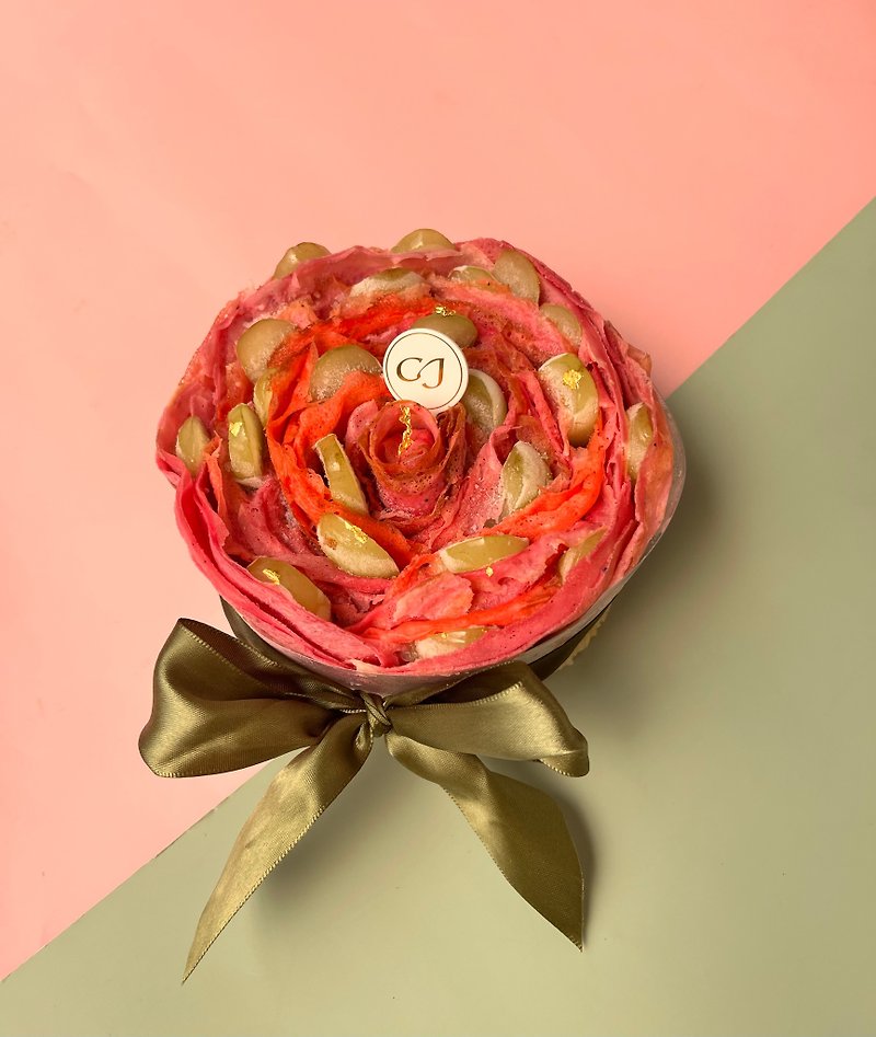 [Mother's Day Exclusive Cake] Jade Grape Rose Thousand Crepe Cake 6 inches - Cake & Desserts - Fresh Ingredients 