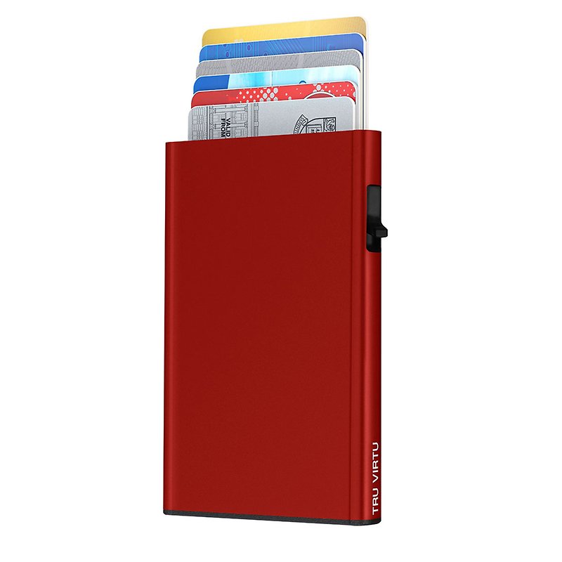 【2021禮物首選】德國製造時尚超薄紅色鋁合金防盜RFID紅色咭盒 - 名片夾/名片盒 - 鋁合金 紅色