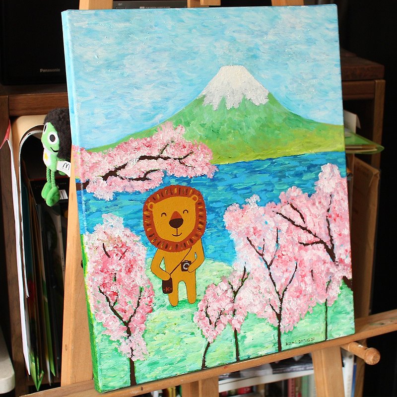 Original painting∣ Cherry blossoms under Futu Mountain - กรอบรูป - วัสดุอื่นๆ หลากหลายสี