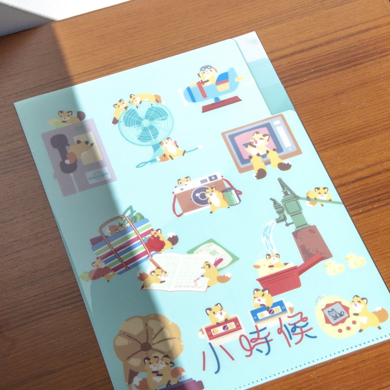 Nostalgic Small Objects|A4 three-tier folder - แฟ้ม - พลาสติก สีน้ำเงิน