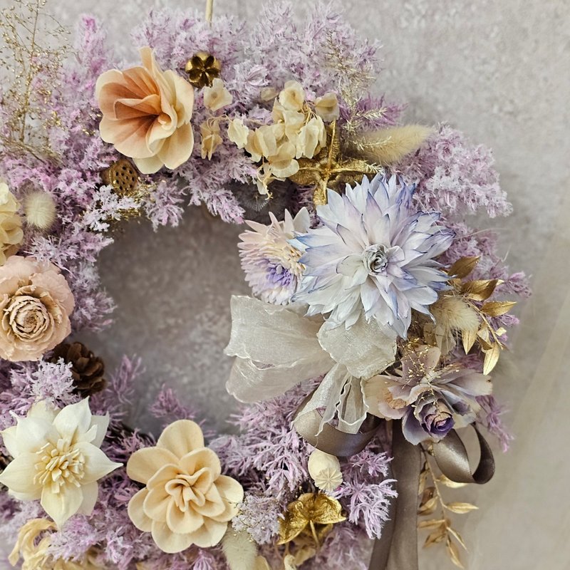 ||課程|| 聖誕花圈課程 粉紫色系聖誕花圈 體驗 板橋 一人開班 - 植栽/花藝 - 植物．花 