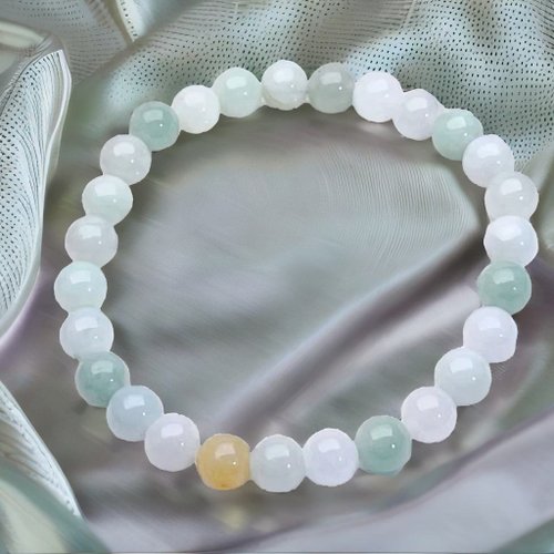 瓔珞珠寶盒 E.L.Jewelry Box 【好運連連】冰種多彩翡翠手珠手鍊 | 天然緬甸玉翡翠A貨 | 送禮