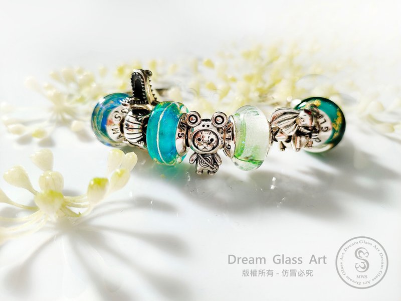 DreamGlassArt*-旅行蛙SBB-190506 - 手鍊/手環 - 其他金屬 銀色