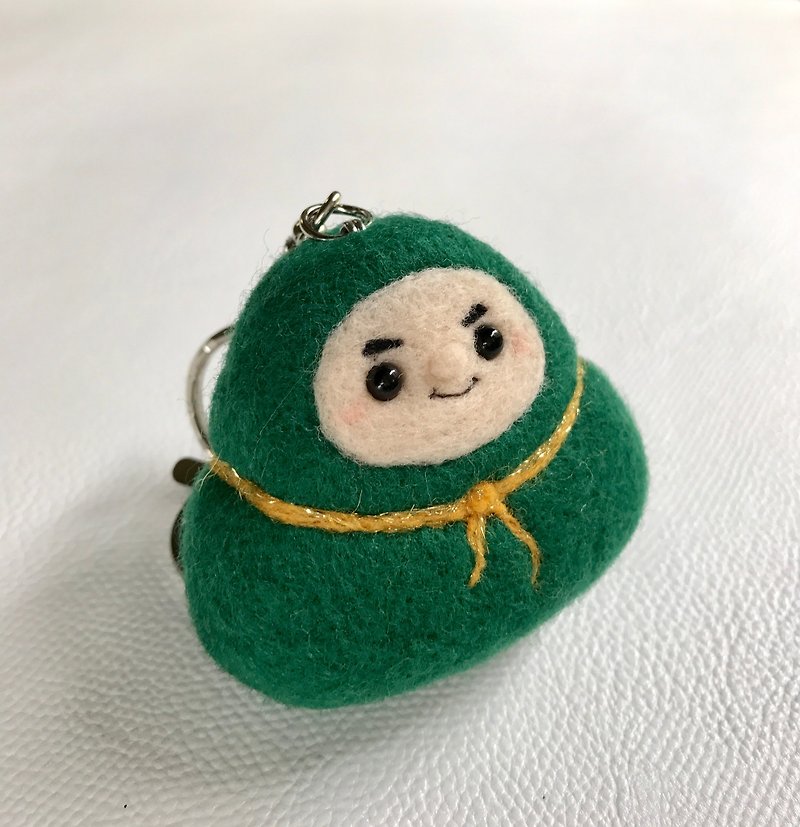 Wool Felt Rich Dumplings Key Ring - Keychains - Wool Green