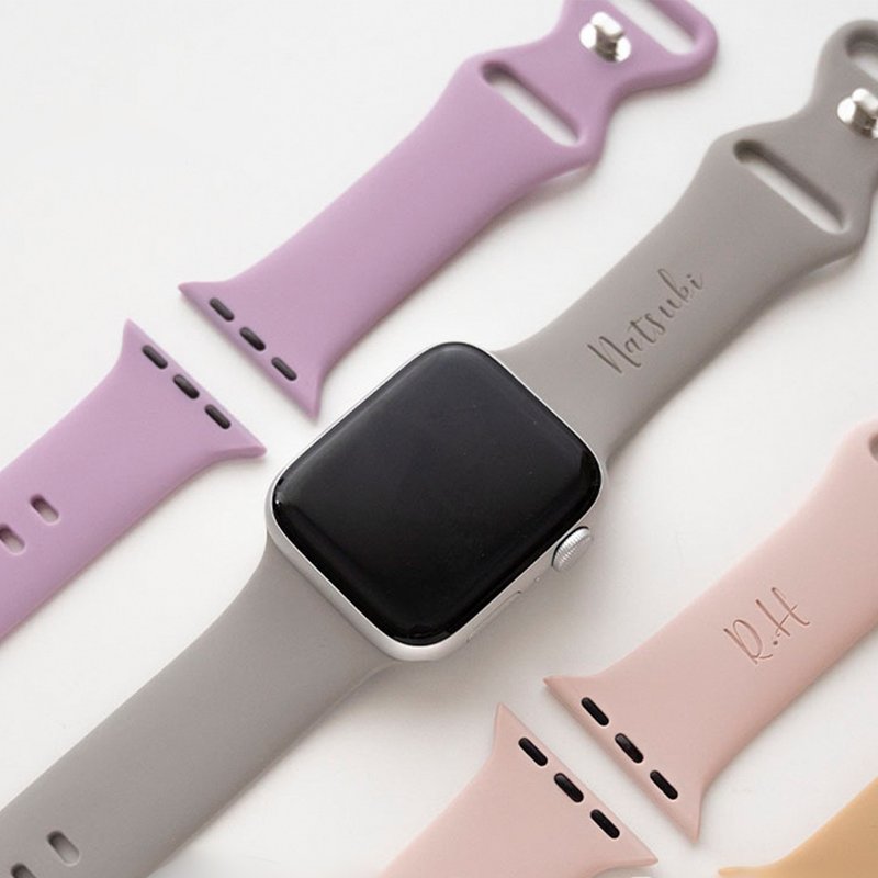 名入れ 【 AppleWatch シリコン バンド 】 アップルウォッチ ベルト シンプル ギフト HZ02U - 錶帶 - 矽膠 粉紅色