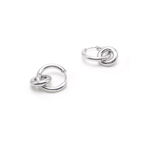DISSOLVE DISSOLVE設計師原創 雙環可拆男女鈦鋼耳環 可配項鏈