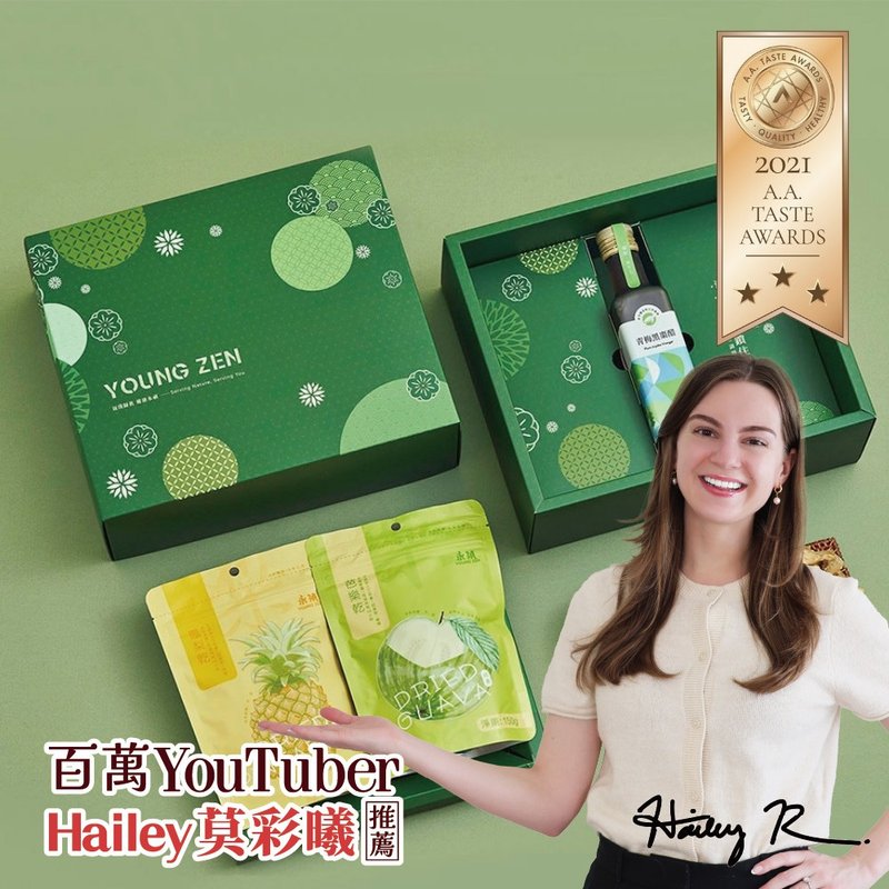 【永禎】果醋250ml+果乾2入禮盒 | 贈禮盒提袋 送禮推薦 企業送禮 - 醋/水果醋 - 濃縮/萃取物 綠色