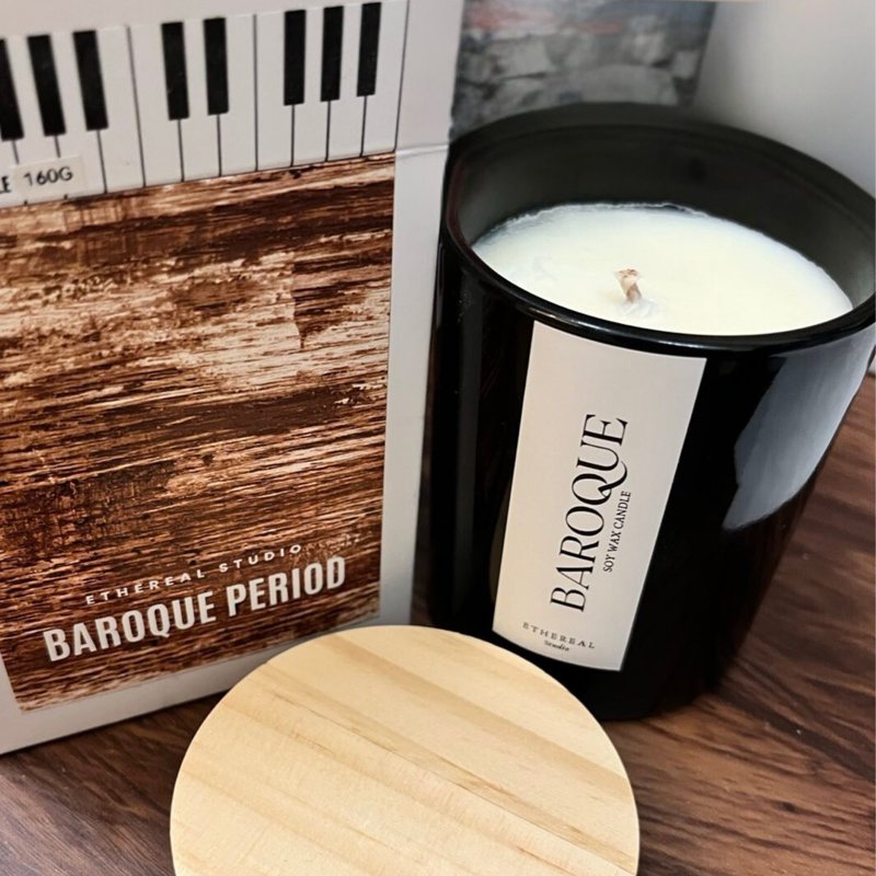BAROQUE - Soy Wax Candle 160g - 香氛蠟燭/燭台 - 蠟 黑色