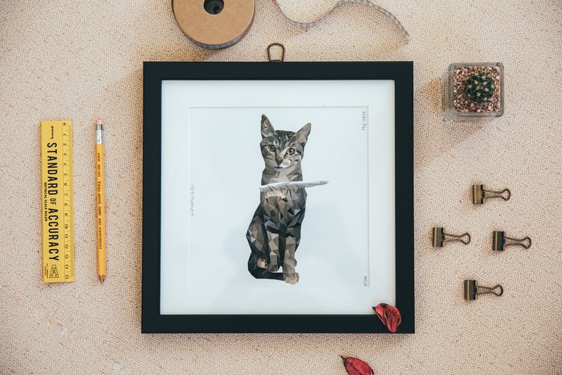 Petplanet【客製】寵物插畫一般畫框(全身) - 似顏繪/客製畫 - 其他材質 