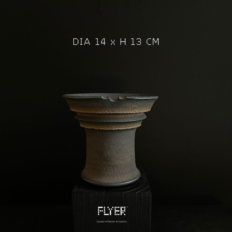 FLYER黑泥系列 塊根多肉植物陶盆器 龍舌蘭象牙宮盆器 - 花瓶/花器 - 陶 