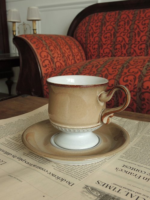 週日計畫 SundayProgram. 英國/ 1970-80s Denby Seville 文藝復興中古杯 古董咖啡杯盤組