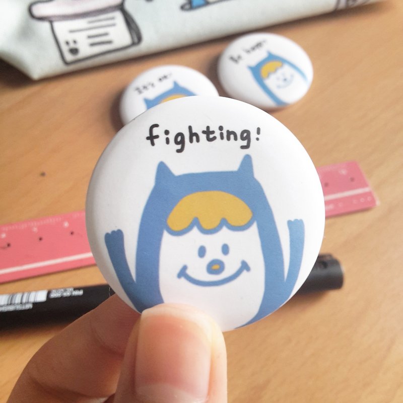 Ning's badge/pin - Fighting(3.8cm) - Badges & Pins - Other Materials 