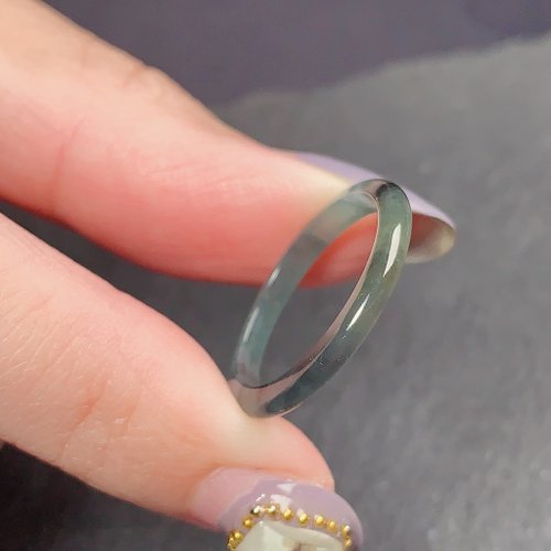瓔珞珠寶盒 E.L.Jewelry Box 冰種烏雞翡翠戒指戒圈 | 國際12圍 | 天然緬甸玉翡翠A貨 | 送禮
