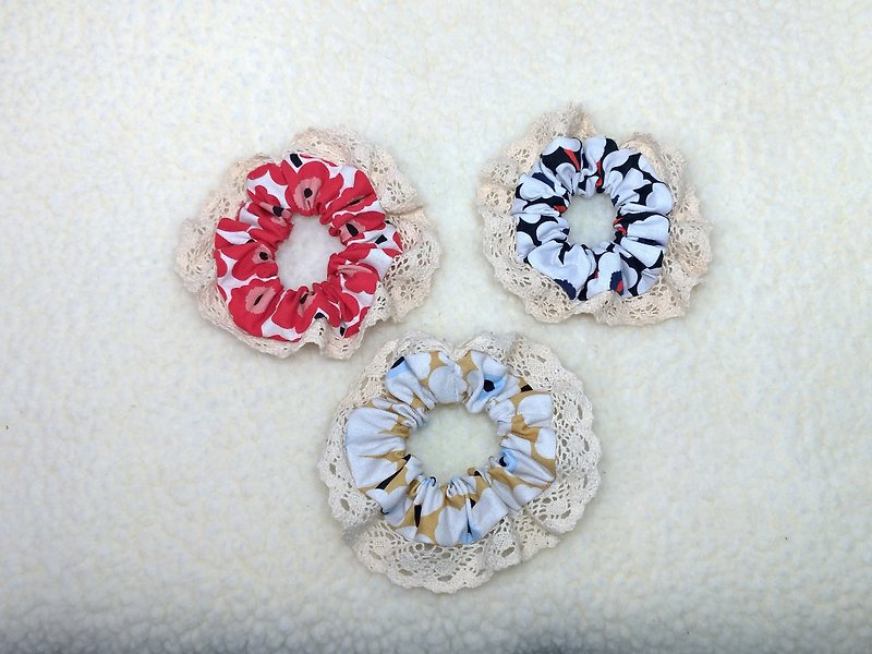 Poppy large intestine ring【H180916】 - Hair Accessories - Other Materials Multicolor