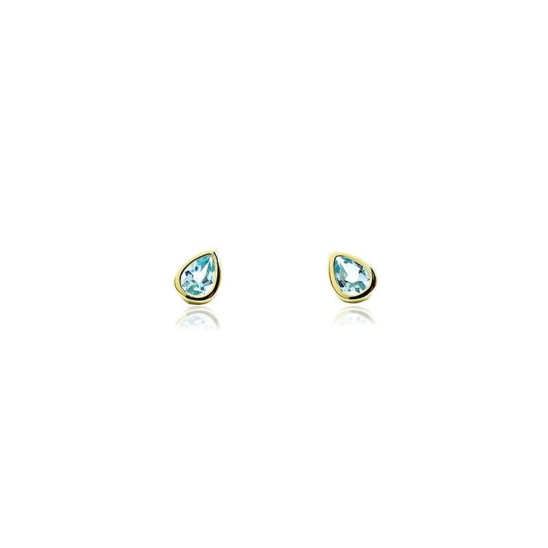 水滴天空藍托帕石925純銀耳環 (銀/玫瑰金/18k金) | 托帕石系列 - 耳環/耳夾 - 寶石 藍色