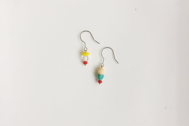 Toy Soldier Natural Stone Glass Bead Earrings - Earrings & Clip-ons - Gemstone Multicolor