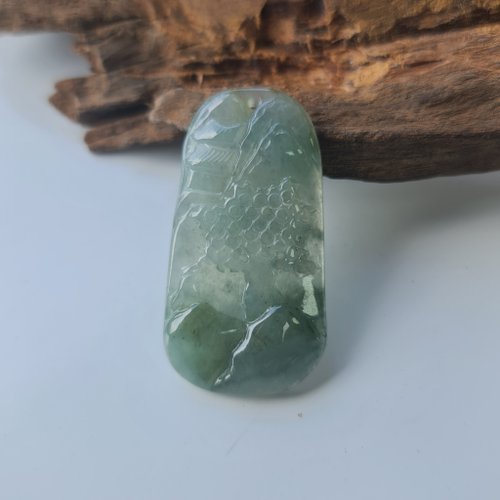 緣圓翡翠 冰膠清新山水牌 | 天然緬甸玉A貨翡翠