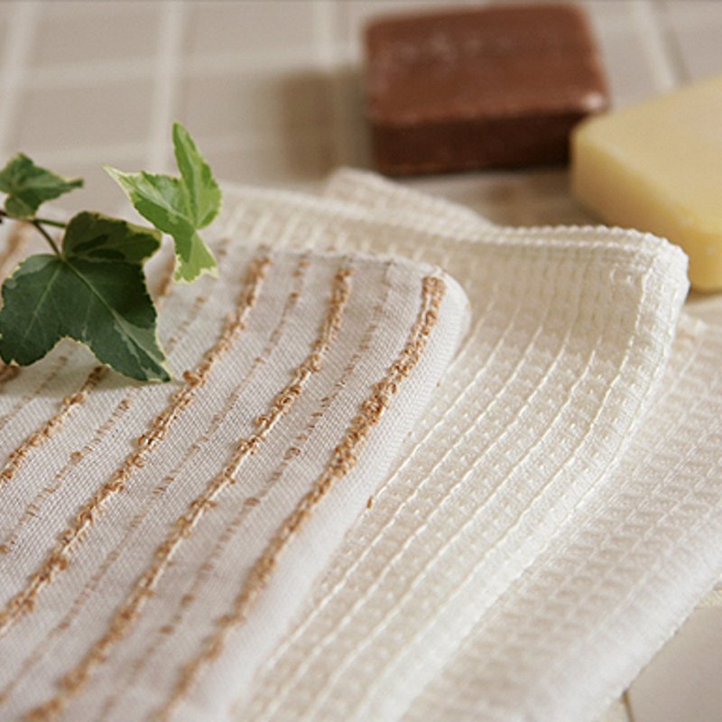 Japanese ORIM Imabari ONMAKU natural linen rub fairy body wash towel - Towels - Cotton & Hemp 