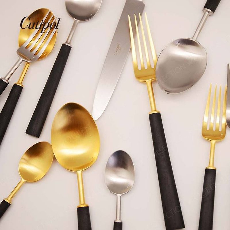 EBONY系列黑銀四件組(主餐刀叉匙+咖啡匙) - 餐具/刀叉湯匙 - 不鏽鋼 銀色