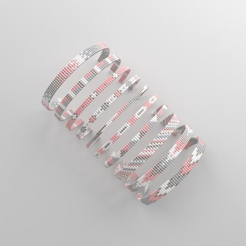 BIJU Loom bracelet pattern, miyuki pattern, parallel stitch pattern,211 串珠手链的图案图案