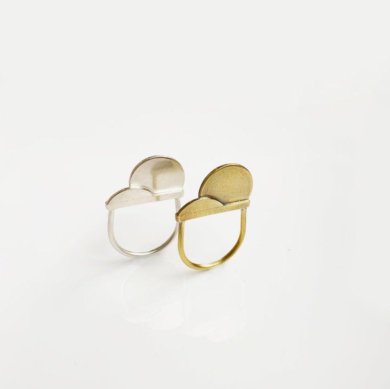 Dependent series - a semicircular ring sections (Bronze& silver) - General Rings - Sterling Silver Silver