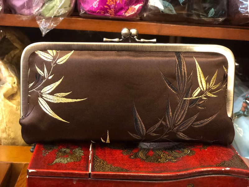 臺灣制多功能竹葉長夾,肩背,斜背,手拿口金包 - 皮夾/長短夾/錢包 - 絲．絹 多色