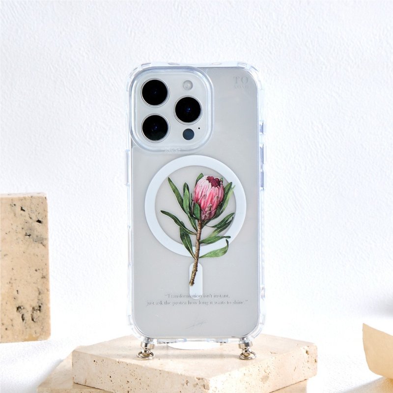 LINGSKETCHBOOK夾竹桃葉海神花冰川抗黃防摔MagSafe iPhone繩掛手 - 手機殼/手機套 - 塑膠 多色
