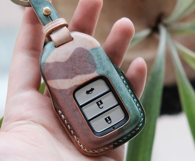Magnetic buckle chip leather case key ring (can be purchased with printing)  - Shop kulukustudio Keychains - Pinkoi
