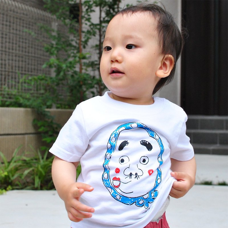 Hyottoko Baby Kids T-shirt - เสื้อยืด - ผ้าฝ้าย/ผ้าลินิน ขาว