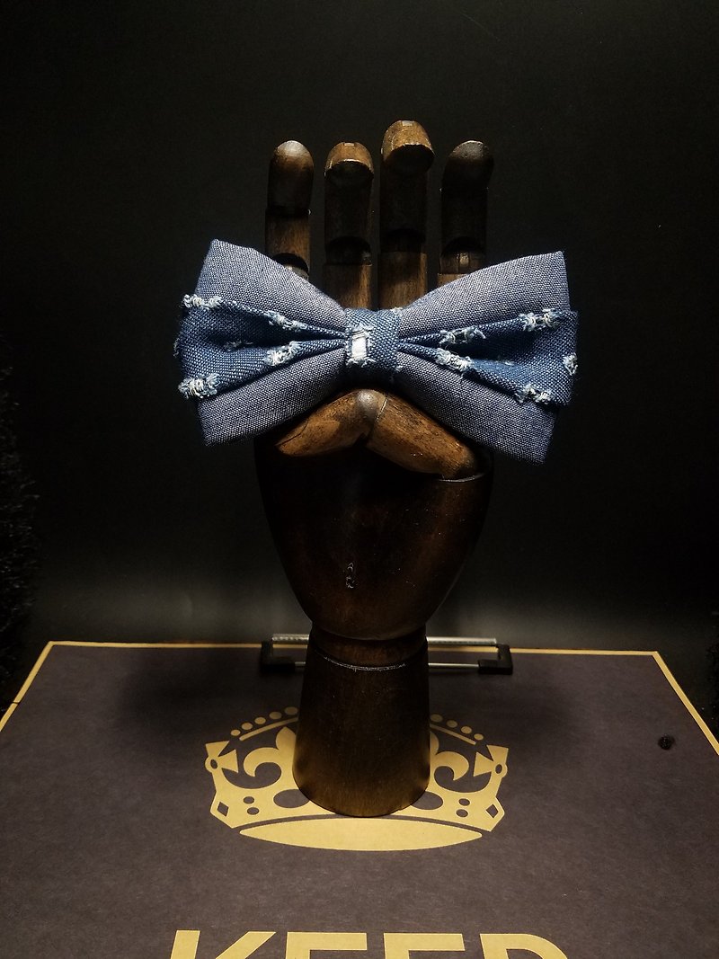 Fashion-breaking interlayer jeans bow - Bow Ties & Ascots - Polyester Blue