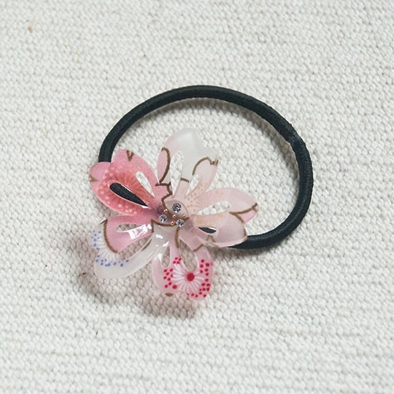 Cherry blossoms ponytail-red - Hair Accessories - Acrylic Pink