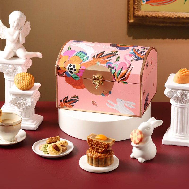 [Jinge Food] Romantic Treasure Box (Mid-Autumn Festival Gift Box Limited Edition) - Cake & Desserts - Other Materials Pink