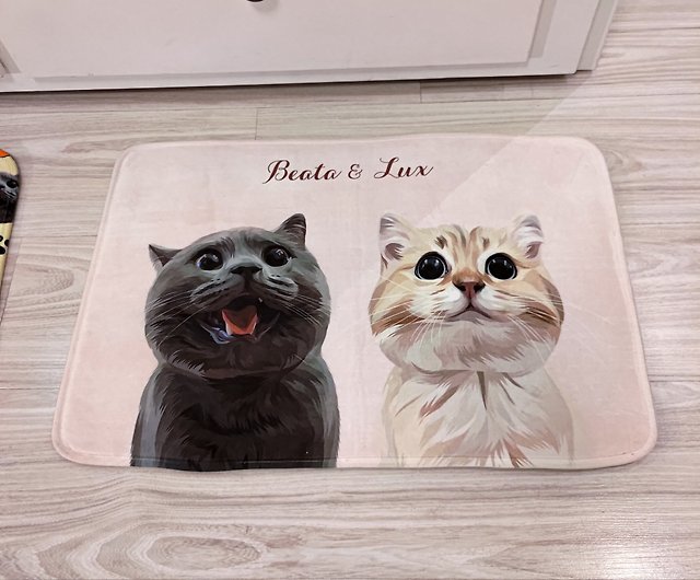 Custom Pet Photo Doormat with Full Dog Cat Face
