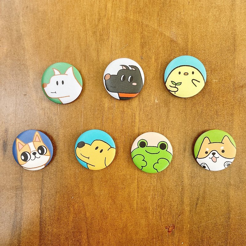 [Matte / Badge / Pin] EE Planet-Cute Animals 32mm / 7 styles in total - Badges & Pins - Other Materials Multicolor