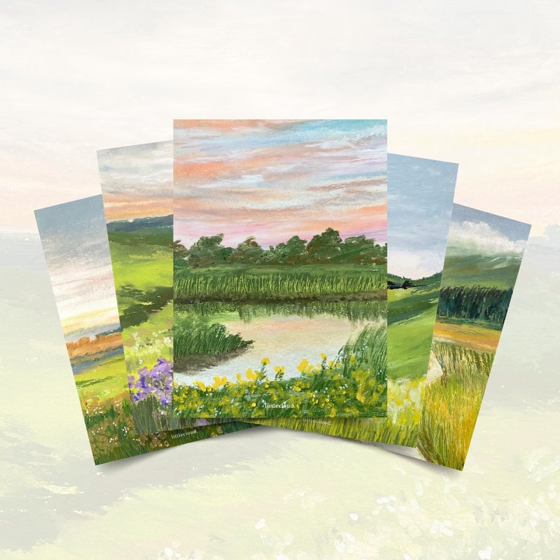 Set of 5 Art prints | 1st Collection ( Free ! 2 Postcards ) - Cards & Postcards - Paper Multicolor