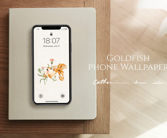 電子ファイル Zhaofu Little Goldfish E Style 携帯電話の壁紙 イラストの壁紙 モバイル周辺機器 ショップ Catherine Sun Illo ガジェット Pinkoi