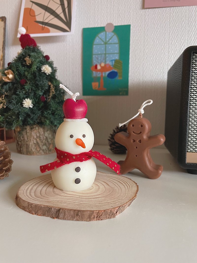 Scented candles Christmas gifts Snowman candles handmade scented soy Wax ornaments gingerbread man candles - Fragrances - Wax 