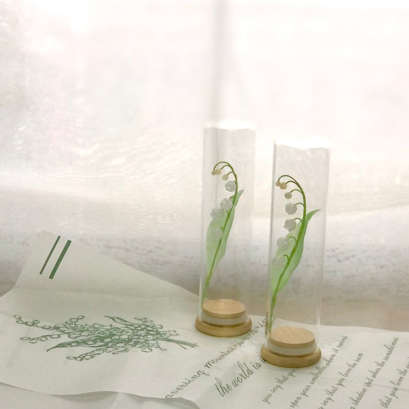【若桑】Le Muguet。鈴蘭花。擬真植物標本瓶。手造花飾。試管瓶 - 其他 - 玻璃 白色