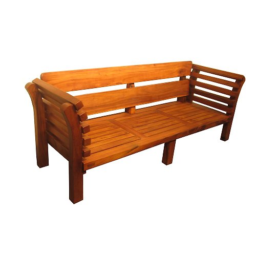 吉迪市 JatiLiving 【吉迪市100%原木家具】SN036A 原木造型扶手三人沙發椅 三人座