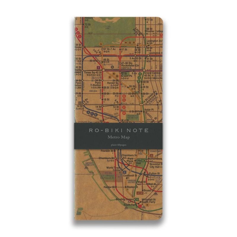 RO-BIKI NOTE Metro Map - Notebooks & Journals - Paper Brown