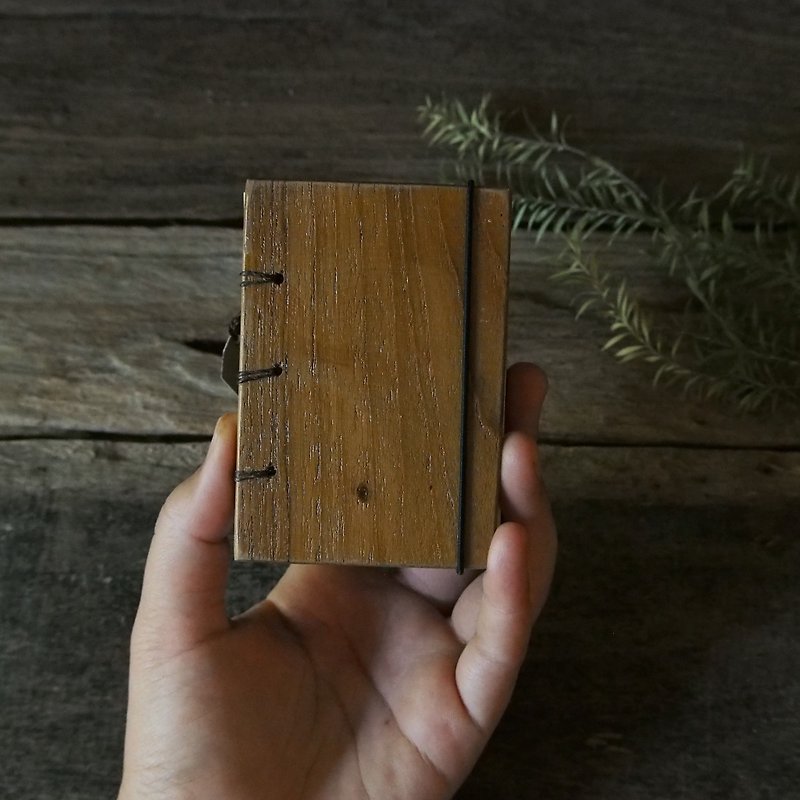 Tiny Teak Wood notebook handmade notebook diary handmade wood  筆記本 - Notebooks & Journals - Wood Brown