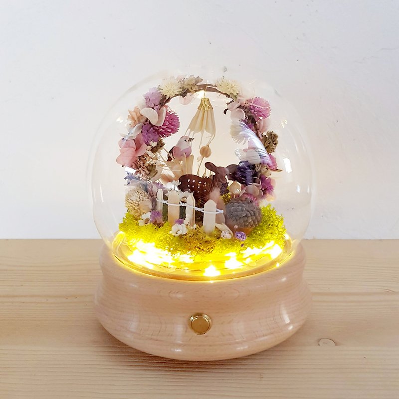 Dry Flower Bluetooth Speaker / Rotating Crystal Ball Series | Deer,Dear - Speakers - Plants & Flowers Pink