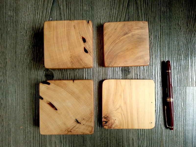 原木擺飾 台灣檜木 四塊一組 - 擺飾/家飾品 - 木頭 咖啡色