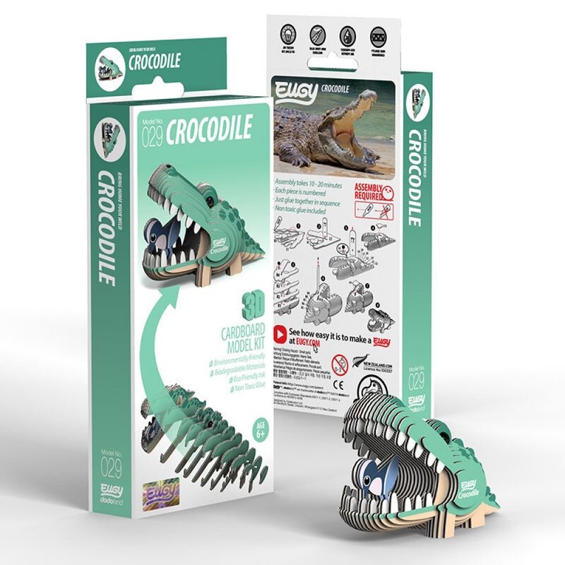 EUGY 3D Cardboard Kit Set Model - 029 Crocodile - Puzzles - Paper Green