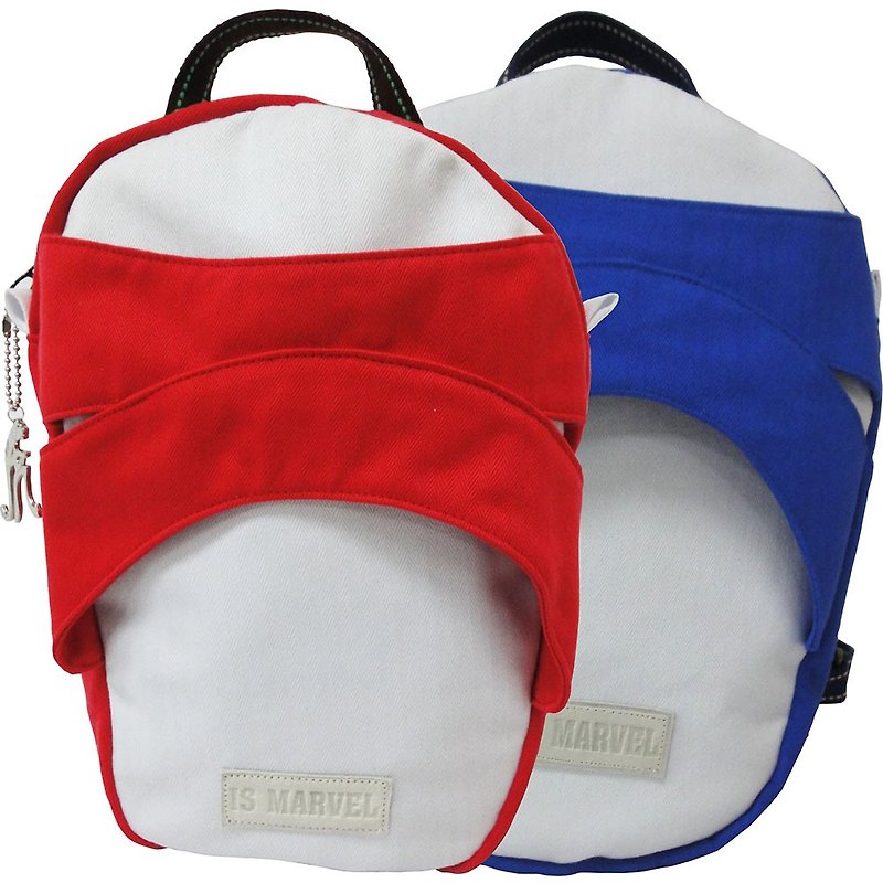 【Is Marvel】Blue and white/Red and white slippers modeling backpack - Backpacks - Polyester Multicolor