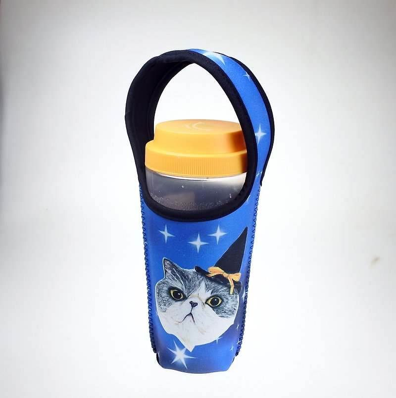 3cat shop cat pattern eco-friendly beverage bag star magic magic cat - ถุงใส่กระติกนำ้ - เส้นใยสังเคราะห์ 